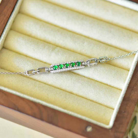 Perak 35015s925 dengan batu zirkon cabochon jadeite: 3*3 (termasuk ongkos kirim dan pajak)