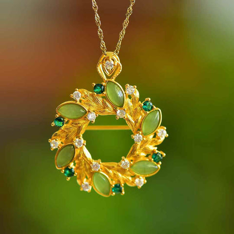 Bros/Liontin Perak Sterling 925 10799-2# Bertahtakan Giok Hetian (Tataan Mata Kuda) - Gaya Dua-dalam-Satu (Termasuk Ongkos Kirim dan Pajak)