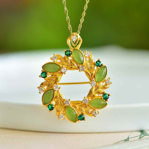 Bros/Liontin Perak Sterling 925 10799-2# Bertahtakan Giok Hetian (Tataan Mata Kuda) - Gaya Dua-dalam-Satu (Termasuk Ongkos Kirim dan Pajak)