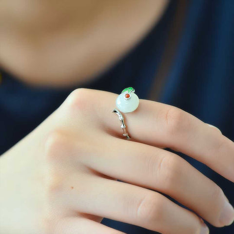 9454#925 cincin gesper pengaman enamel giok Hetian bertatahkan perak, 10 x 10 buah, termasuk biaya pengiriman dan pajak.