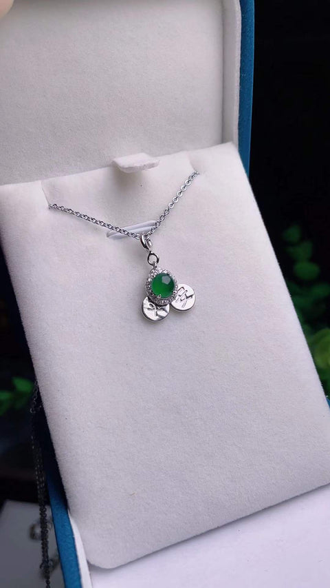 Liontin jadeit alami, bahan tambang tua, tembus cahaya sangat baik, dapat dikenakan sebagai kalung atau gelang, batu permata 6mm, termasuk biaya pengiriman dan pajak.