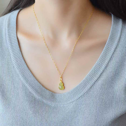 3694Q-2#925 Perak Bertahtakan Giok Hetian (9*14) Bahan Qinghai Labu Ruyi Enamel Liontin, gioknya hangat dan halus, desainnya baru dan unik, biaya pengiriman dan pajak sudah termasuk.