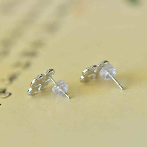 Anting Perak Polos 32026s925 Perak Sterling Bertahtakan Giok Bulat Semanggi Empat Daun (Batu Lepas): 2*2 (termasuk ongkos kirim dan pajak)