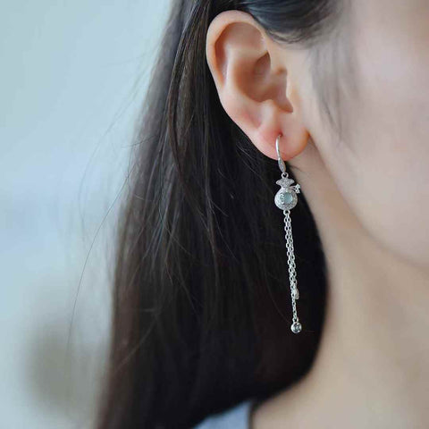 Anting-anting Kantong Uang Giok Biru Bertahtakan Perak 32028s925 (4*4) - Gratis Ongkir (Termasuk Ongkos Kirim dan Pajak)