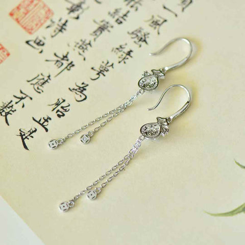 Anting-anting Kantong Uang Giok Biru Bertahtakan Perak 32028s925 (4*4) - Gratis Ongkir (Termasuk Ongkos Kirim dan Pajak)