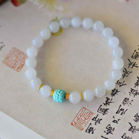 6027# Giok Hetian 👉 Manik-manik putih lemak kambing 8mm dari Qinghai dipadukan dengan gelang multi-batu permata pirus. Desain yang unik dan baru. Gioknya hangat dan halus, menciptakan efek yang mencolok dan memikat. Biaya kirim dan pajak sudah termasuk.