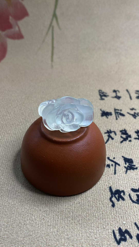 Hidup Kaya dan Sejahtera: Ukiran Es Batu Giok Xiuyan yang Indah - Cincin. Diameter: 17,3 mm, termasuk ongkos kirim dan pajak.