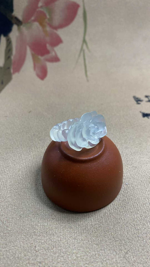 Hidup Kaya dan Sejahtera: Ukiran Es Batu Giok Xiuyan yang Indah - Cincin. Diameter: 17,3 mm, termasuk ongkos kirim dan pajak.