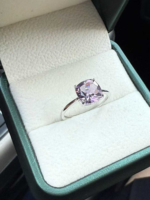 💎💎Cincin Bantal Amethyst yang Indah💍, kejernihan sempurna, penuh api, dan cemerlang! Kualitas sempurna! Ukuran batu utama: 8 x 8 mm, bertahtakan indah perak sterling S925 berlapis emas putih! Biaya kirim dan pajak sudah termasuk.