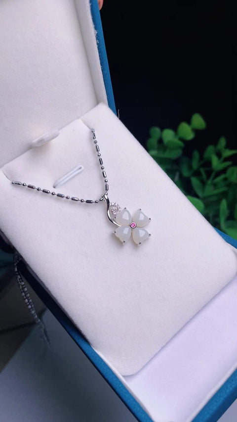 Liontin giok Hetian alami, dengan tekstur halus dan hangat, desain kecil dan indah, dipasang pada perak 925, dimensi 2,2 x 1,2 mm, termasuk ongkos kirim dan pajak.