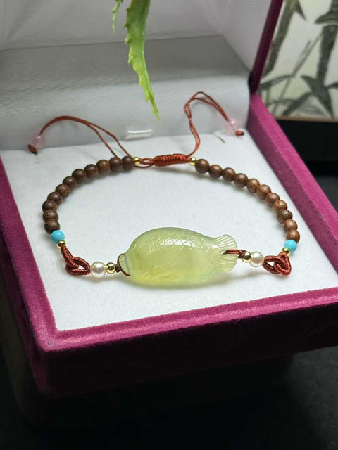 Gelang giok Xiuyan alami "Ikan Berlimpah Setiap Tahun" 🤩🤩🤩 Desain baru dan unik, buatan tangan ✨ Ukuran sekitar 29×14×9㎜ (termasuk ongkos kirim dan pajak)