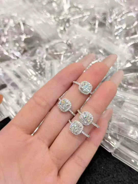 Cincin kubus gula kecil, moissanite, kualitas super tinggi, rangka perak sterling 925, termasuk ongkos kirim dan pajak.
