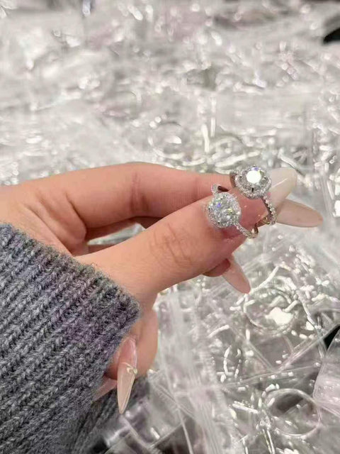Cincin kubus gula kecil, moissanite, kualitas super tinggi, rangka perak sterling 925, termasuk ongkos kirim dan pajak.