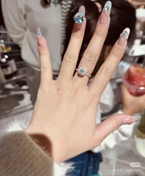 Cincin kubus gula kecil, moissanite, kualitas super tinggi, rangka perak sterling 925, termasuk ongkos kirim dan pajak.