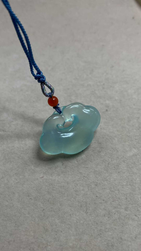 Awan Keberuntungan dan Ruyi: Liontin Giok Biru Langit yang Indah, Ukuran: 28,5 x 20 x 7 mm, termasuk ongkos kirim dan pajak, No. Barang 202512250957