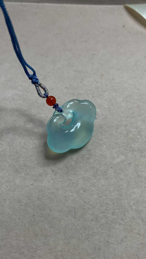 Awan Keberuntungan dan Ruyi: Liontin Giok Biru Langit yang Indah, Ukuran: 28,5 x 20 x 7 mm, termasuk ongkos kirim dan pajak, No. Barang 202512250957