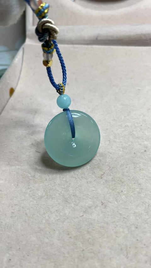 Gesper Pengaman: Gesper Pengaman Xiuyan Jade Biru Es yang Indah - Jelly Biru Langit, Ukuran: 27 x 7,1 mm, termasuk ongkos kirim dan pajak.