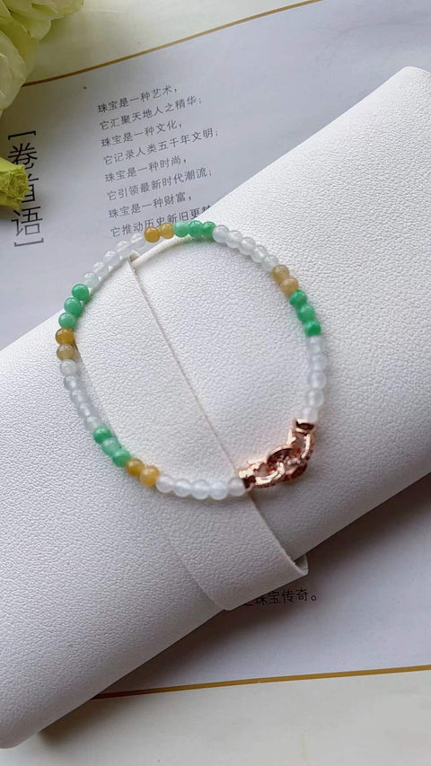 Gelang giok alami, warna cerah, indah dan bergaya, sangat menawan, tembus pandang yang sangat baik, ukuran 0.4, termasuk ongkos kirim dan pajak.