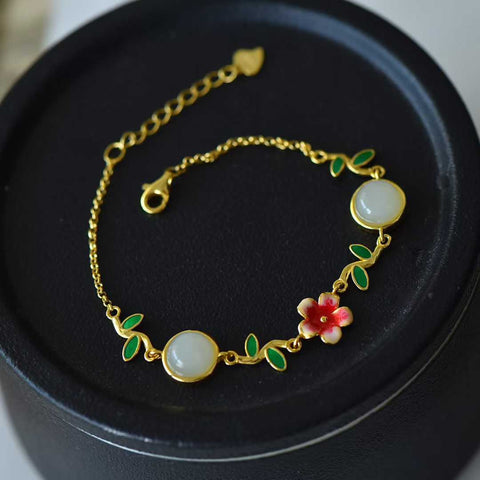 Anting: 7750-2; Cincin: 9397-2; Gelang: 8274-2. Set terlaris tersedia! # Set perak S925 dengan desain bunga persik giok Hetian, sederhana dan elegan! Ongkos kirim dan pajak sudah termasuk.