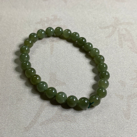 Gelang giok Hetian yang indah, kualitas giok halus, hangat, ukuran: 6mm, termasuk pajak pengiriman