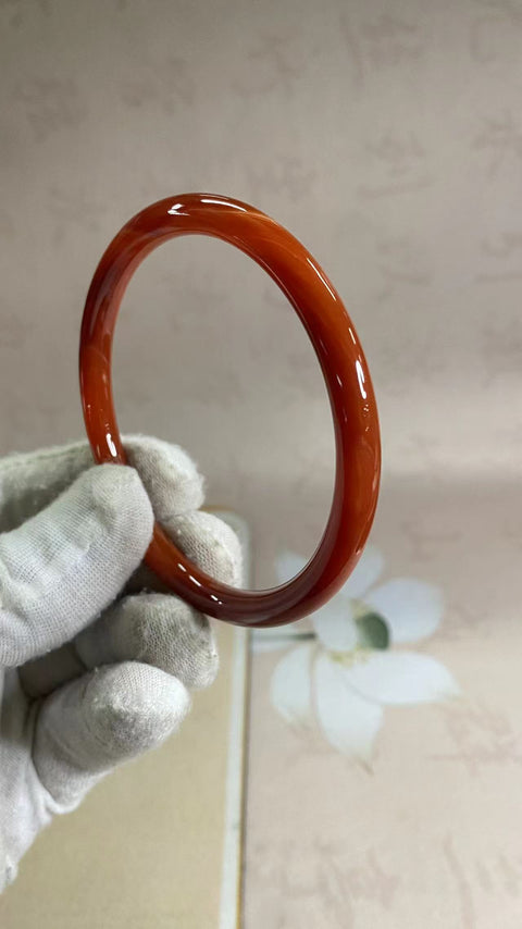 Gelang batu akik yang indah, pola alami, gaya unik, indah di tangan kaliber 63, lebar batang 7 Giok terjadi secara alami, pola acak; sudah termasuk pajak pengiriman