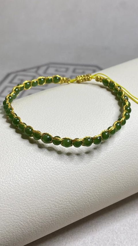 Gelang Jasper, 4mm, manik-manik giok bundar, indah di tangan sudah termasuk pajak pengiriman.