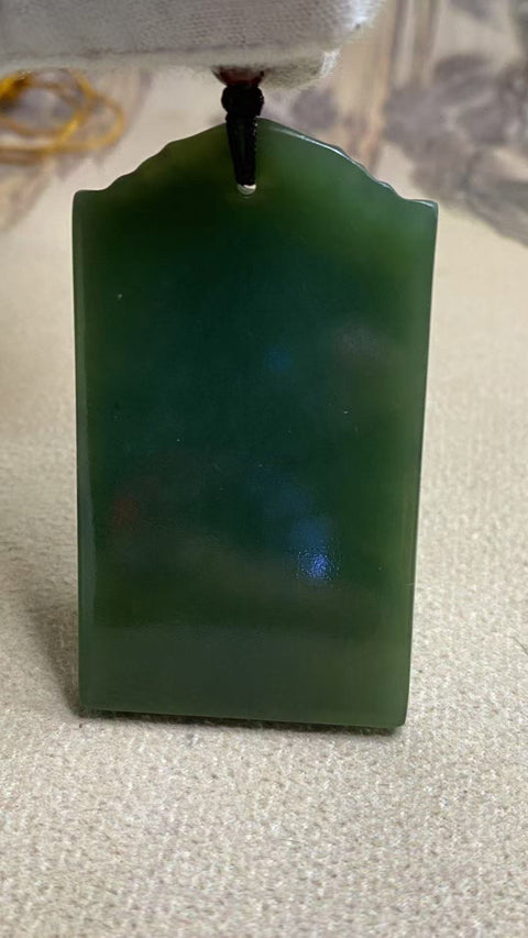 Perhiasan giok biru yang indah — Naga Melambung ke Empat Penjuru, Kemakmuran Sepanjang Empat Musim, Spesifikasi: 60 × 35 × 8,6 mm Termasuk biaya pengiriman dan pajak.