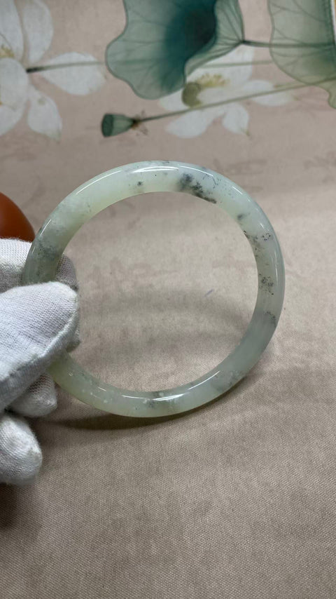 Lukisan tinta giok Xiuyan yang indah - Beauty bar, barang aslinya super cantik, super sejahtera [Hadiah], diameter 65mm, batu alam dihasilkan secara alami, polanya acak, termasuk pajak pengiriman