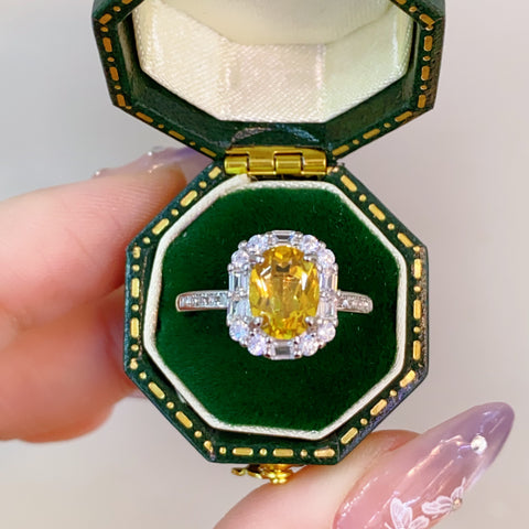 Perak sterling S925 bertatahkan batu citrine cincin citrine 0.2ct alami, bingkai yang dapat disesuaikan, termasuk ongkos kirim dan pajak.