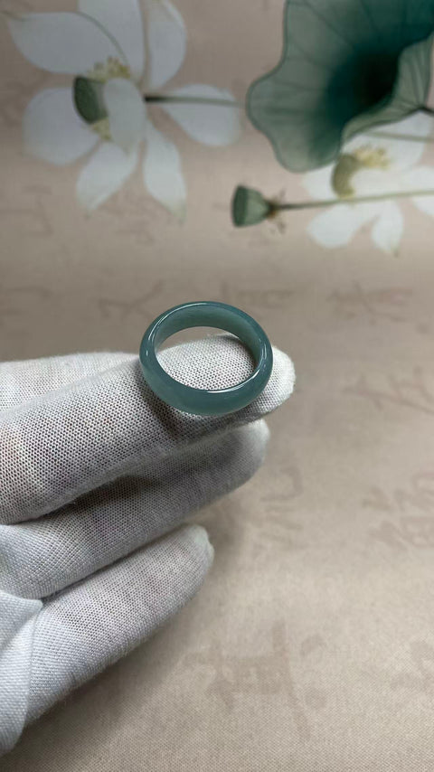 Cincin giok jadeite Grade A yang sangat indah 💍, diameter 19mm, termasuk ongkos kirim dan pajak.