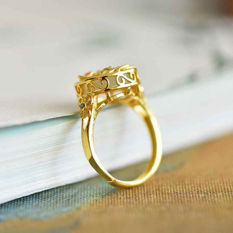 1513-2T#925 Cincin Enamel Ikan Pipih Bulat dan Bunga Teratai Giok Hetian Bertatahkan Perak (12*12) 💍, gioknya halus dan hangat, desainnya baru dan unik, segar dan elegan, enak dipandang, termasuk ongkos kirim dan pajak.