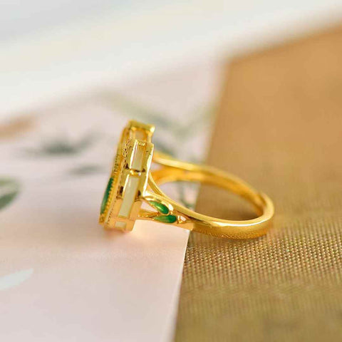Cincin 1525-2#, perak sterling 925 bertatahkan giok Hetian, cincin enamel daun bambu dengan pengunci datar 👉 Desain baru dan unik, kualitas giok yang hangat dan halus, menarik perhatian dan mencolok saat dikenakan. Termasuk ongkos kirim dan pajak.