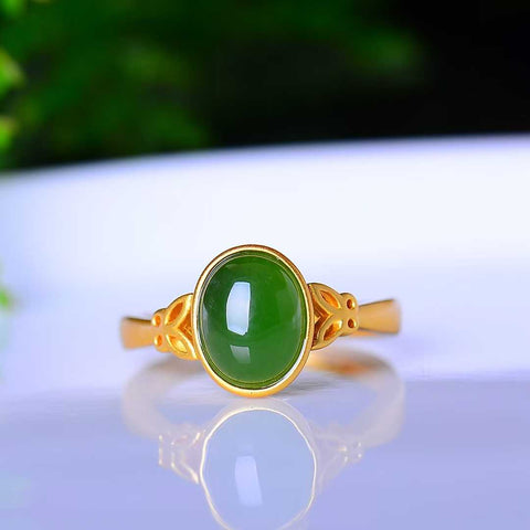 19395-6#925 Cincin Perak Bertatahkan Enamel Batu Giok Hetian Cabochon. Spesifikasi: 7*9 cm. Ukuran cincin dapat disesuaikan. Termasuk ongkos kirim dan pajak.