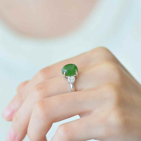 Cincin perak sterling 11119s925 bertatahkan batu giok Hetian berbentuk hati, batu lepas: 8*10 cm, termasuk ongkos kirim dan pajak.