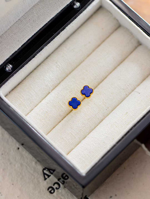 Anting-anting lapis lazuli berbentuk daun semanggi empat helai dari perak sterling 925: Rangka perak sterling 925 kokoh dan tidak akan lepas. Harga sudah termasuk ongkos kirim dan pajak.