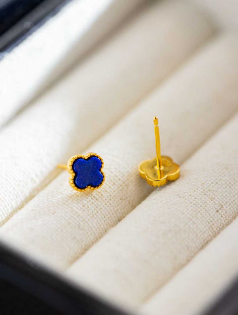 Anting-anting lapis lazuli berbentuk daun semanggi empat helai dari perak sterling 925: Rangka perak sterling 925 kokoh dan tidak akan lepas. Harga sudah termasuk ongkos kirim dan pajak.