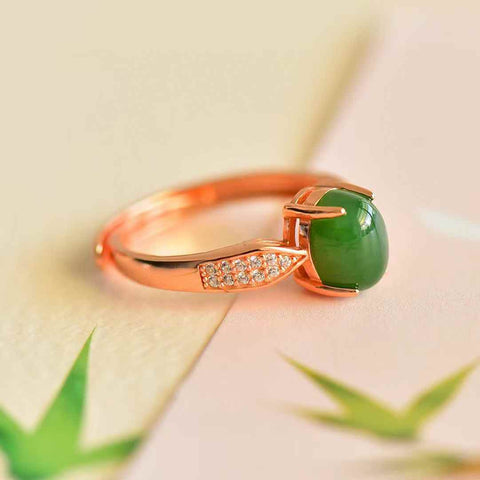 11162 Cincin Jasper Alami Ukuran 6 * 8mm Ditetapkan dalam 925 Giok Perak bersih, halus dan hangat Termasuk pajak pengiriman.