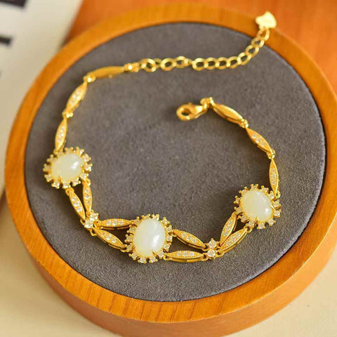 5847-2#s925 Gelang Fashion Giok Hetian Bertatahkan Perak 7×9 (termasuk ongkos kirim dan pajak)