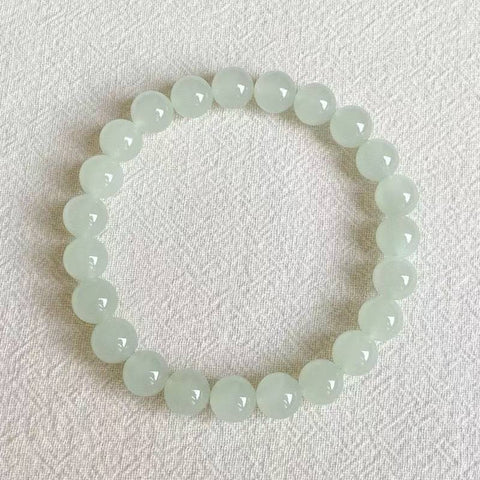 Gelang giok Hetian berkualitas tinggi dari bijih mentah Qinghai. Bahannya halus dan berkilau, ukuran 8mm. Termasuk ongkos kirim dan pajak.