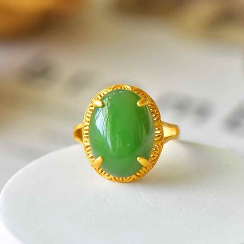 11160 Cincin Jasper Alami & 925 Perak Setting Giok bersih dan halus serta hangat Sudah termasuk pajak pengiriman.