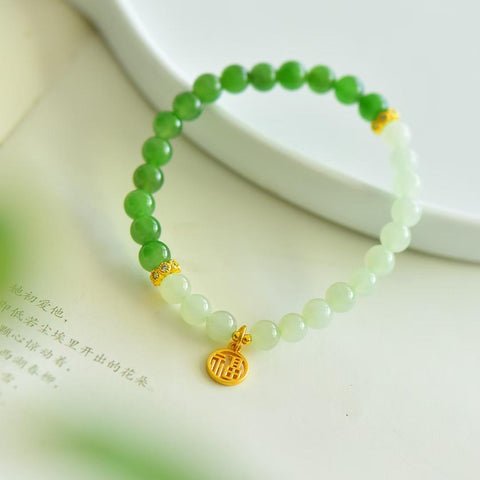 22137# Gelang Giok Hetian dengan Berkah Berlimpah, 6mm. "Mengamati berbagai aspek kehidupan manusia, berharap membawa berkah bagi semua." Termasuk ongkos kirim dan pajak.
