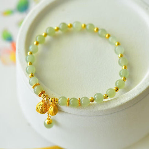 🌸🌸8815—6# Giok Hetian, bahan air jernih, manik-manik 6mm, gelang rumbai perak polos pembawa keberuntungan dan kemakmuran berkelanjutan, gioknya hangat dan lembut, desainnya sederhana dan elegan, termasuk ongkos kirim dan pajak.