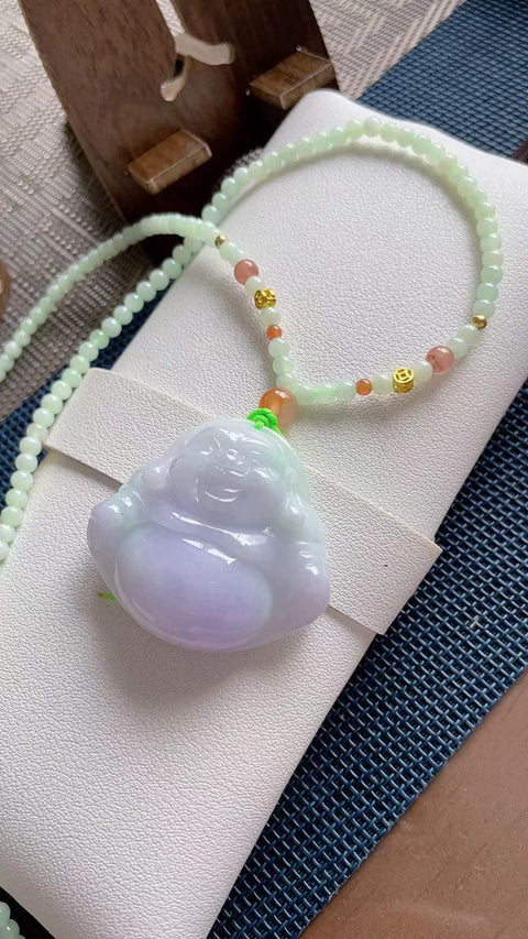 Patung giok alami berbentuk perut, wajah tersenyum, material tambang kuno, tekstur halus dan hangat, warna ungu kemerahan yang indah, ukiran yang indah, ukuran 4,5 x 3,7 cm, termasuk ongkos kirim dan pajak.