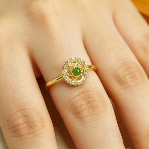 11004-2#s925 Cincin Giok Hetian Bertatahkan Perak (Batu Lepas): 3*3mm, termasuk ongkos kirim dan pajak.