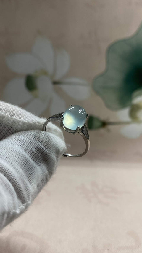 Cincin 💍: Cincin permata giok Xiuyan biru langit yang indah 💍, terbuat dari perak 925, ukuran dapat disesuaikan, dimensi: 8 x 10 mm, termasuk ongkos kirim dan pajak.
