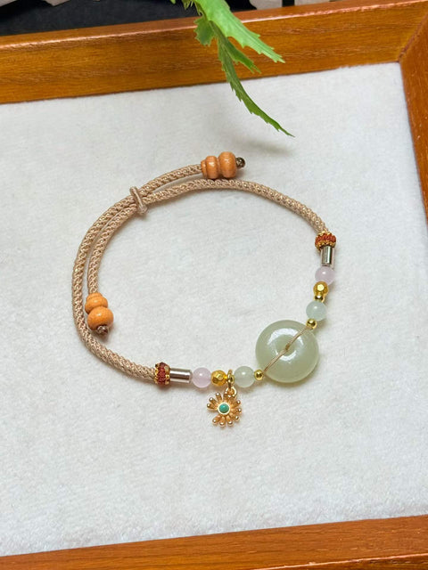 Gelang gesper pengaman giok Hetian | Kedamaian dan keberuntungan. Ukuran sekitar 14×6mm. Termasuk ongkos kirim dan pajak.