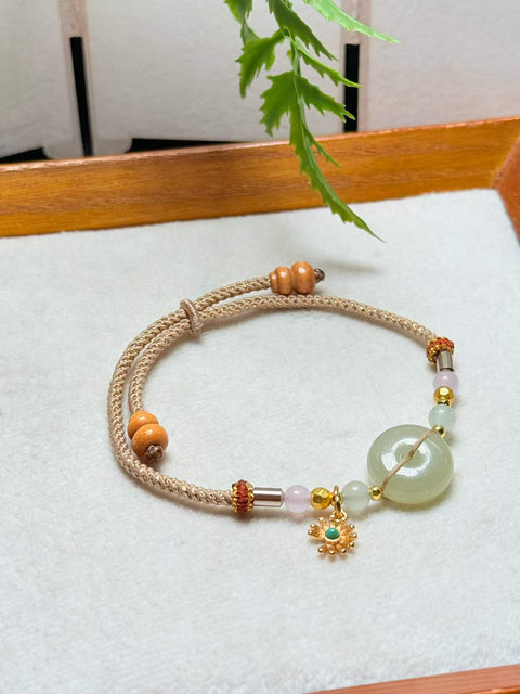 Gelang gesper pengaman giok Hetian | Kedamaian dan keberuntungan. Ukuran sekitar 14×6mm. Termasuk ongkos kirim dan pajak.
