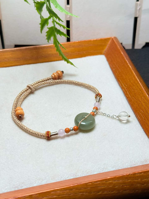Gelang gesper pengaman giok Hetian | Kedamaian dan keberuntungan. Ukuran sekitar 14×6mm. Termasuk ongkos kirim dan pajak.