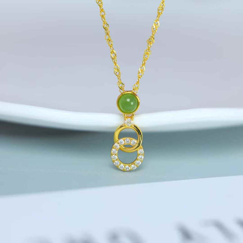 Liontin perak sterling S925 bertatahkan giok Hetian (jadeit) #10076-2 (batu lepas): 4 x 4 (termasuk ongkos kirim dan pajak).