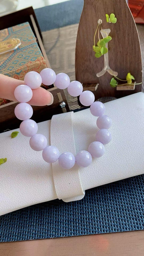 Gelang giok alami, material tambang lama, warna ungu yang indah, sangat menawan, terutama cocok untuk dipakai di musim panas, melambangkan keberuntungan, diameter 12mm, termasuk ongkos kirim dan pajak.